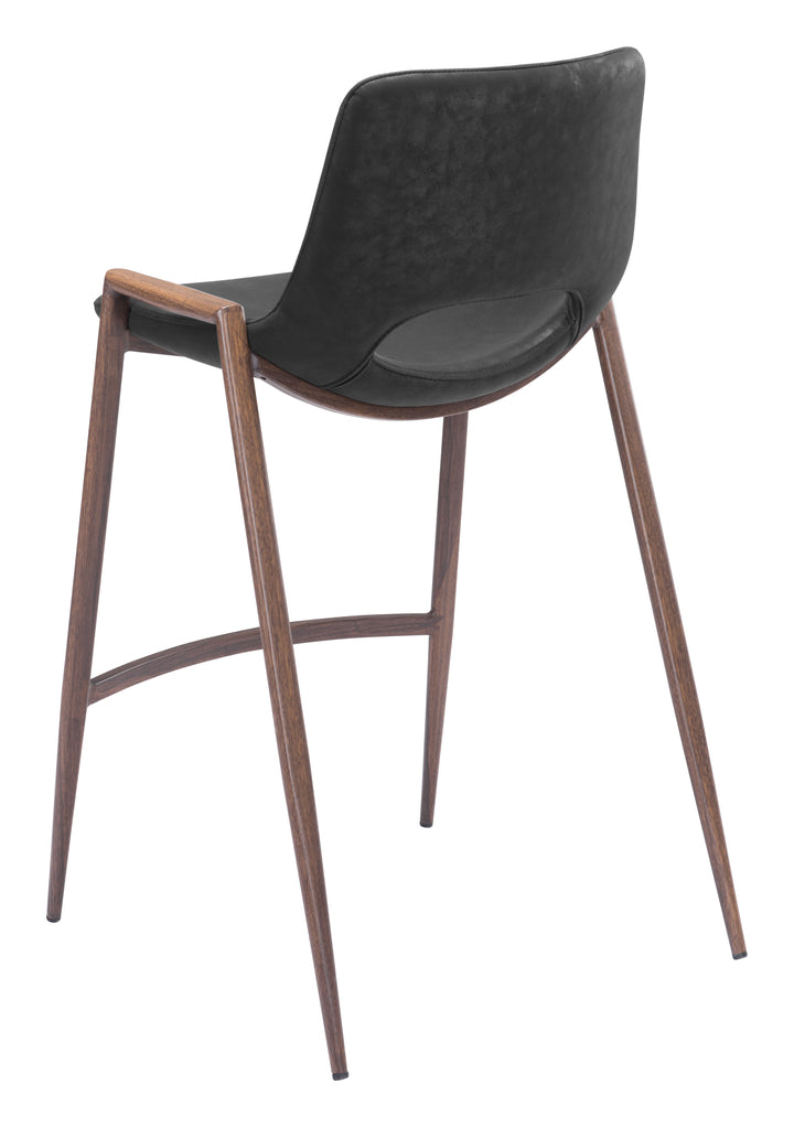 Zuo Desi Counter Stool (Set of 2) Black & Walnut