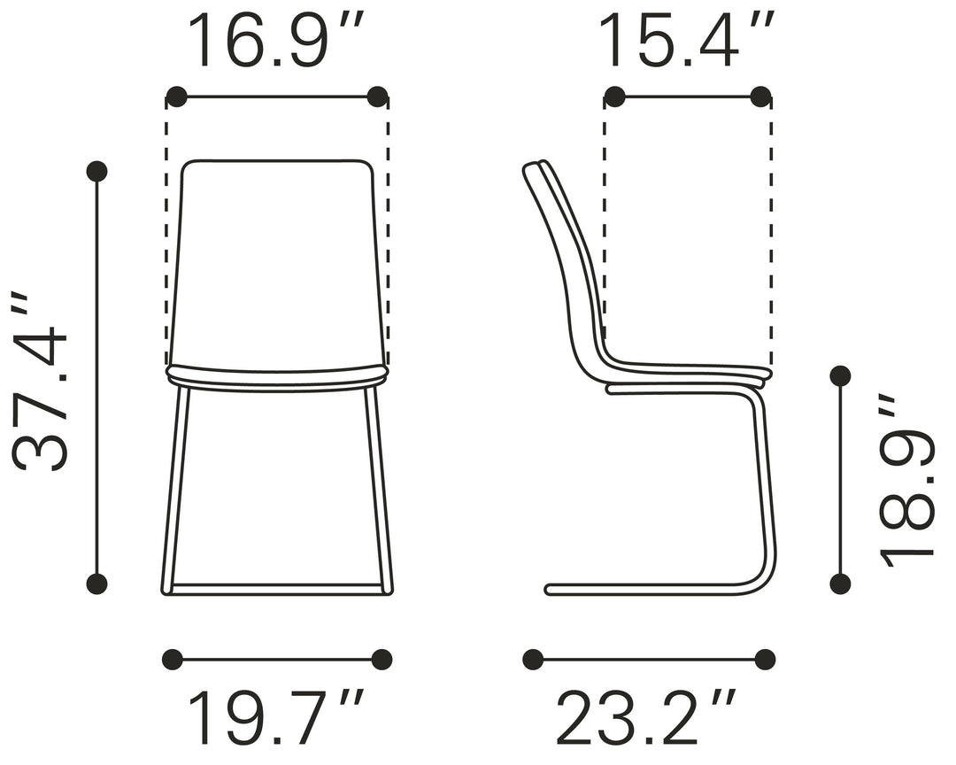 Zuo Sharon Dining Chair (Set of 2) Vintage Black