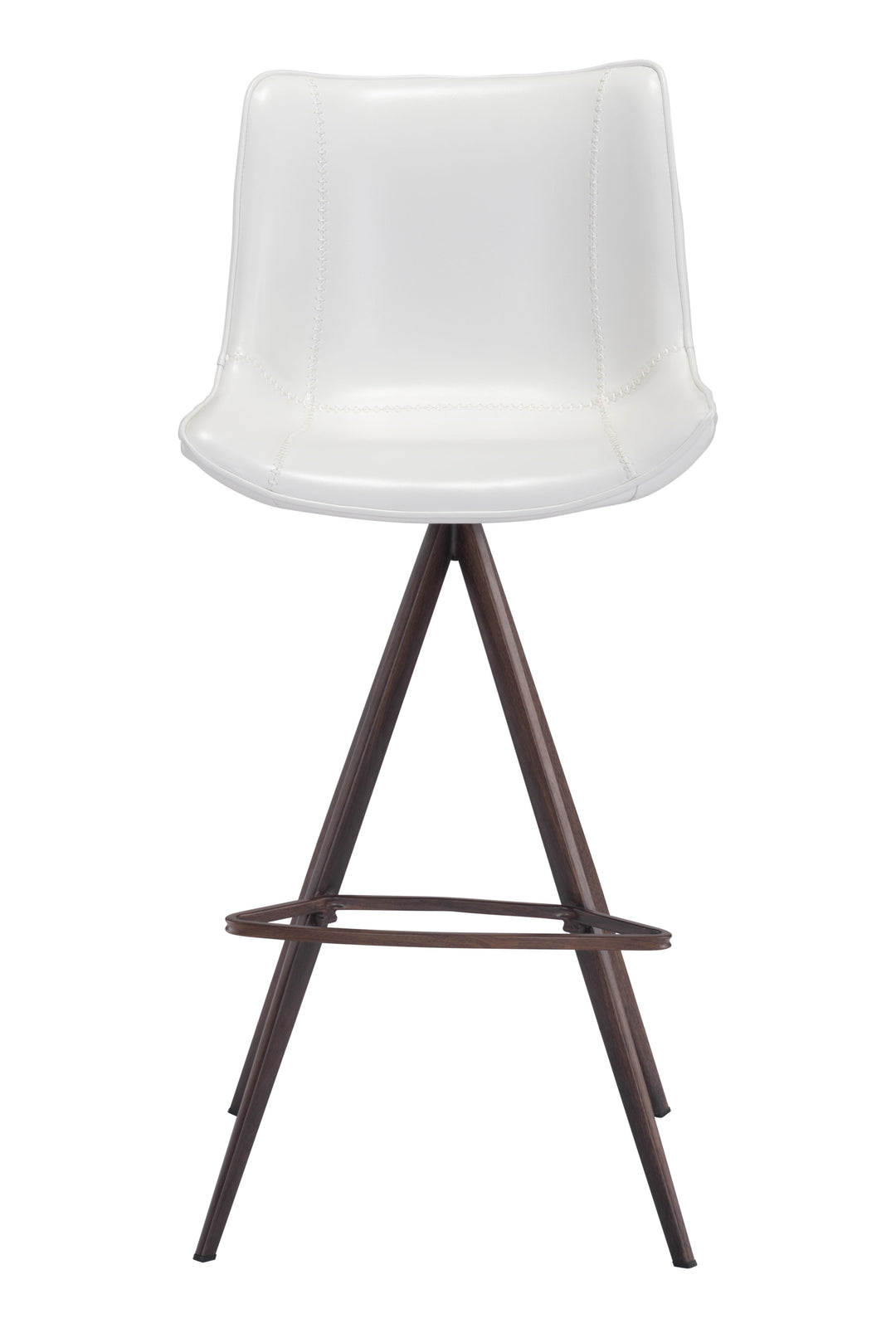 Zuo Aki Barstool (Set of 2) White & Walnut
