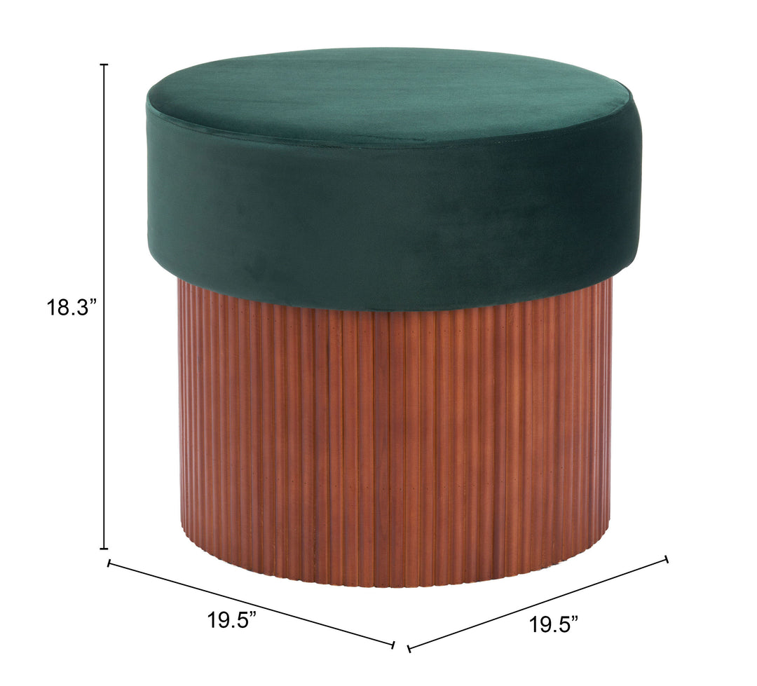 Zuo Boto Storage Ottoman Green