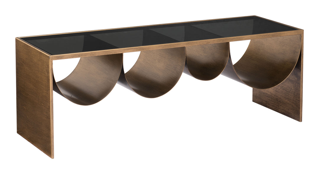 Zuo Reed Coffee Table Brass & Black