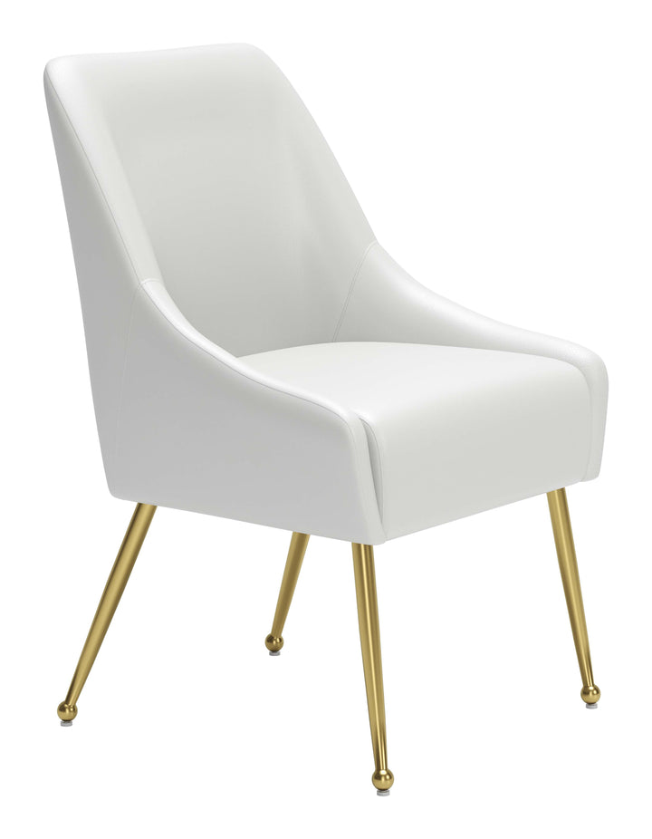Zuo Maxine Dining Chair White & Gold