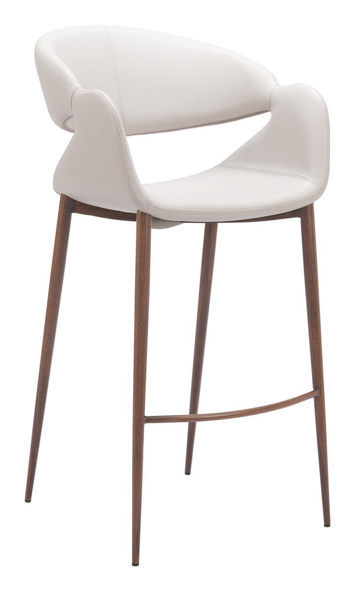 Zuo Limay Barstool (Set of 2) Beige & Walnut