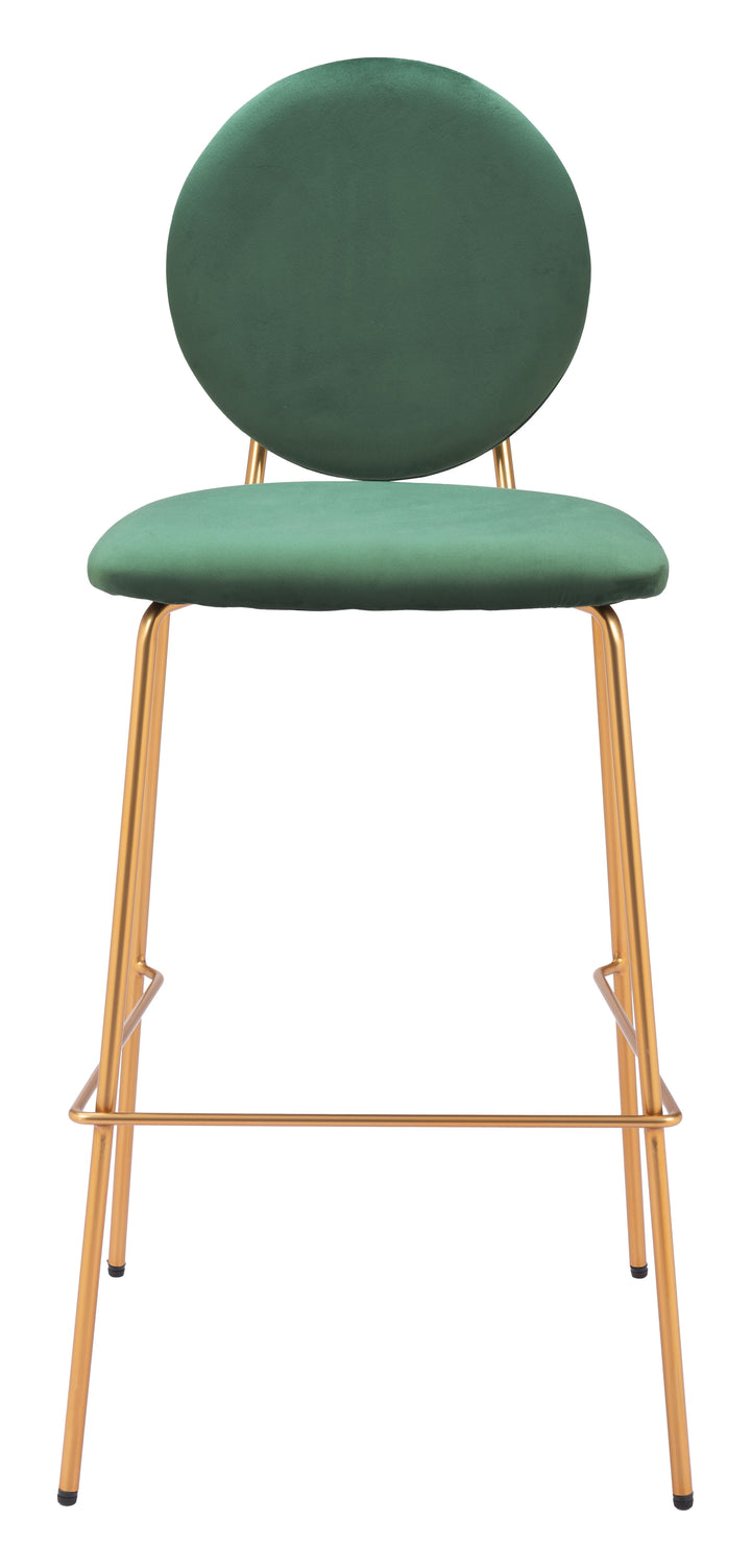 Zuo Odessa Barstool (Set of 2) Green & Gold
