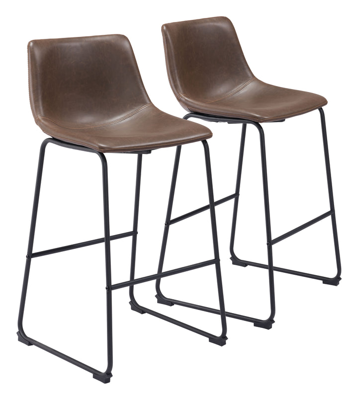 Zuo Smart Barstool (Set of 2) Vintage Espresso