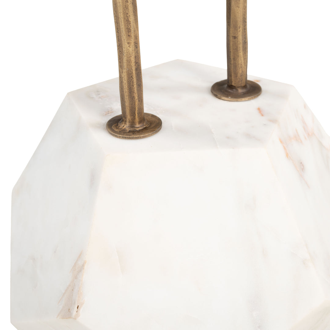 Zuo Anten Side Table Brass & White