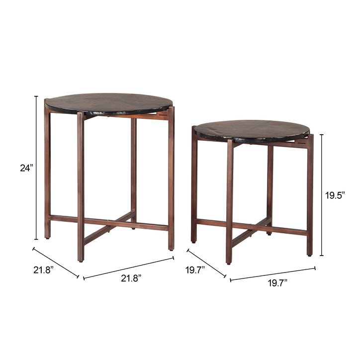 Zuo Gema Coffee Table Set (2-Piece) Bronze