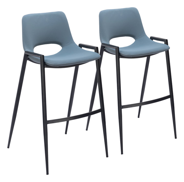 Zuo Desi Barstool (Set of 2) Azure Gray