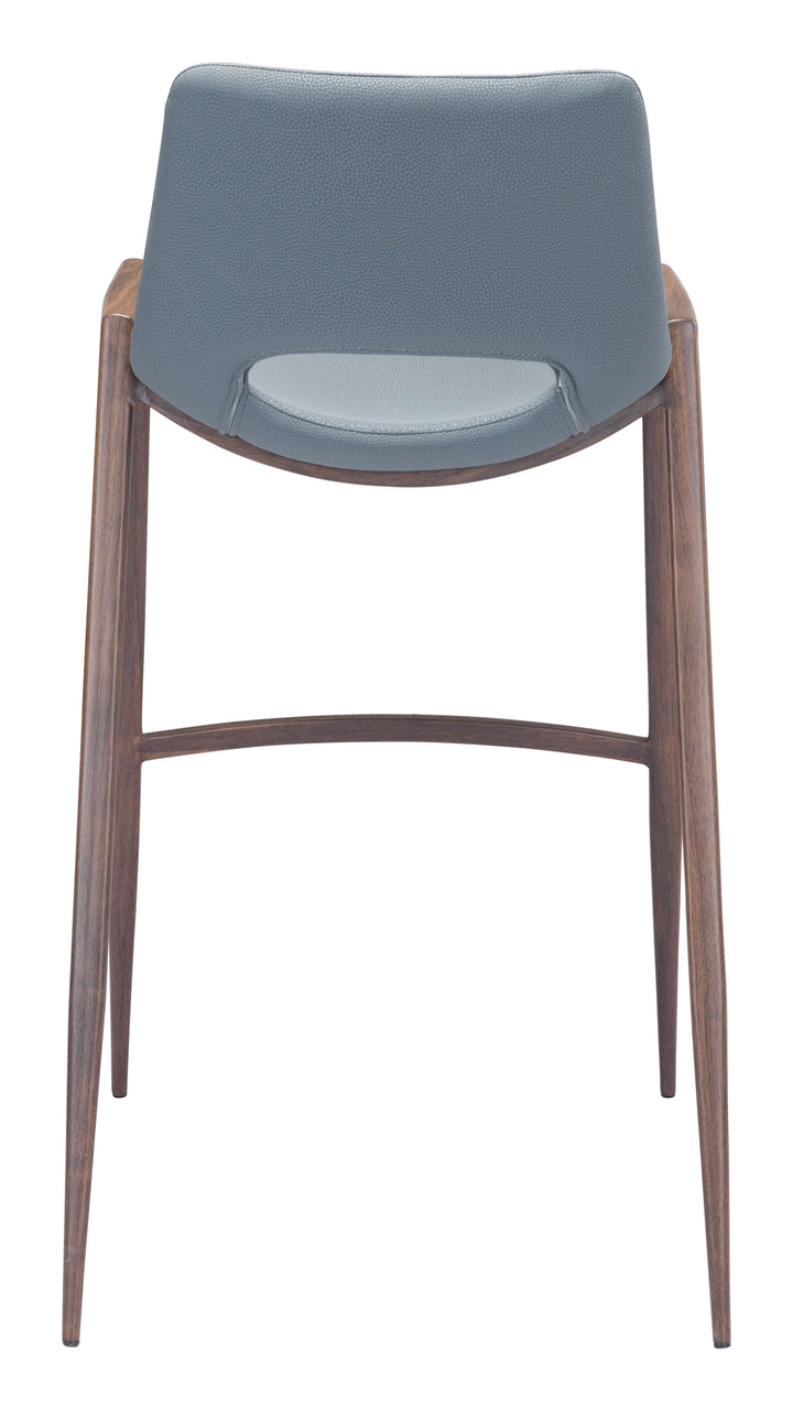 Zuo Desi Barstool (Set of 2) Azure Gray & Walnut