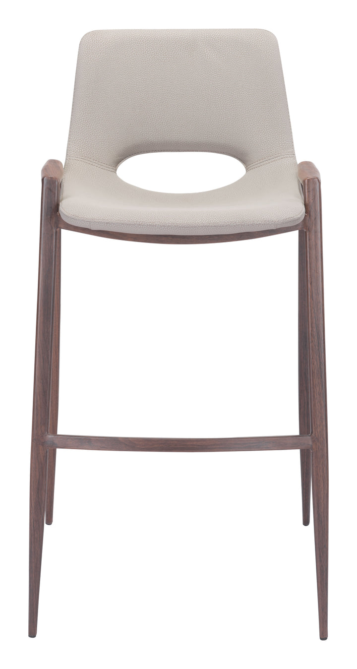 Zuo Desi Barstool (Set of 2) Beige & Walnut