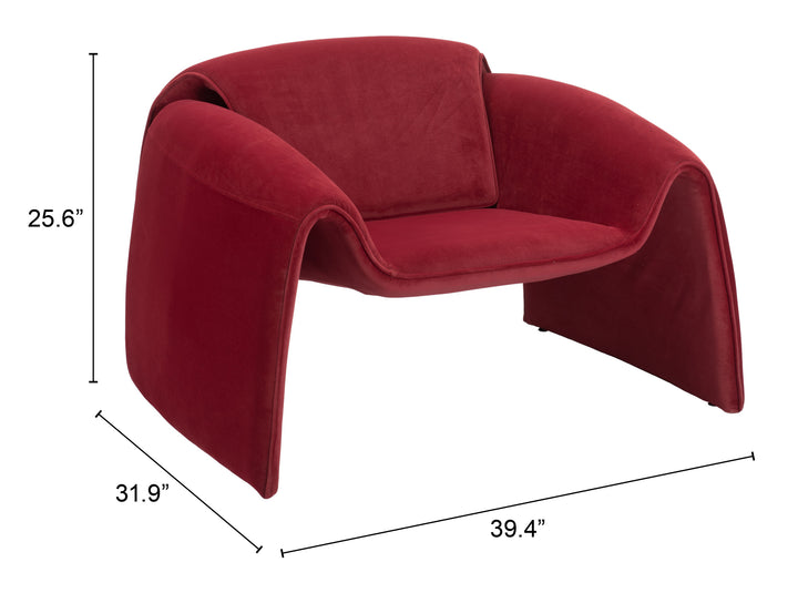 Zuo Horten Accent Chair Red