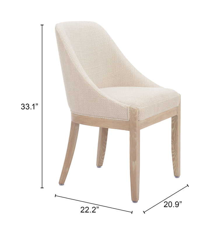 Zuo Calmo Dining Chair Beige