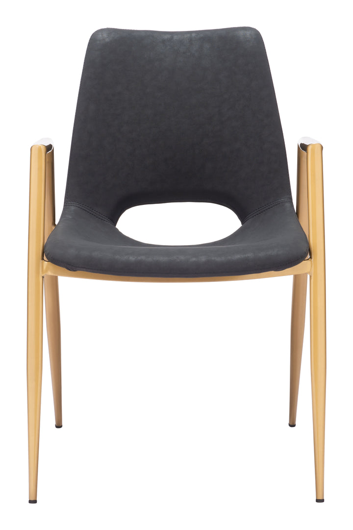 Zuo Desi Dining Chair (Set of 2) Black & Gold