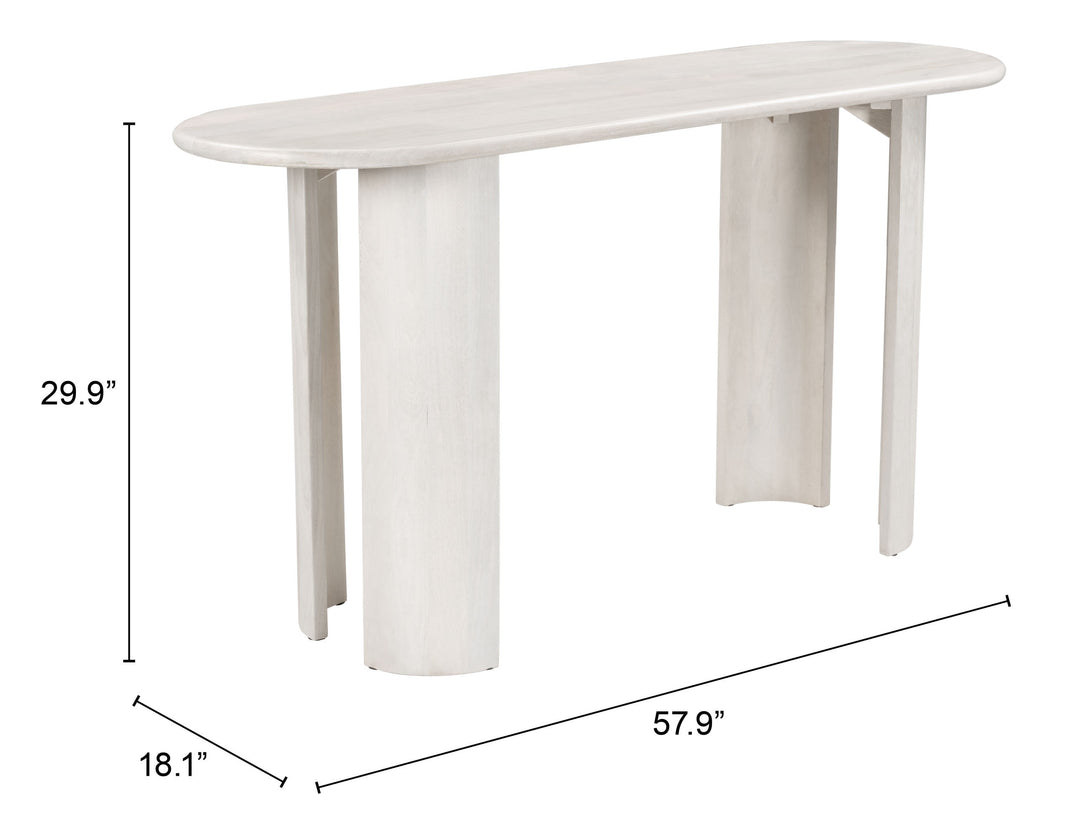 Zuo Risan Console Table Whitewashed