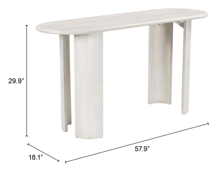 Zuo Risan Console Table Whitewashed