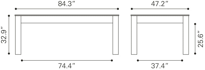 Zuo Bonker 3 in 1 Table Brown