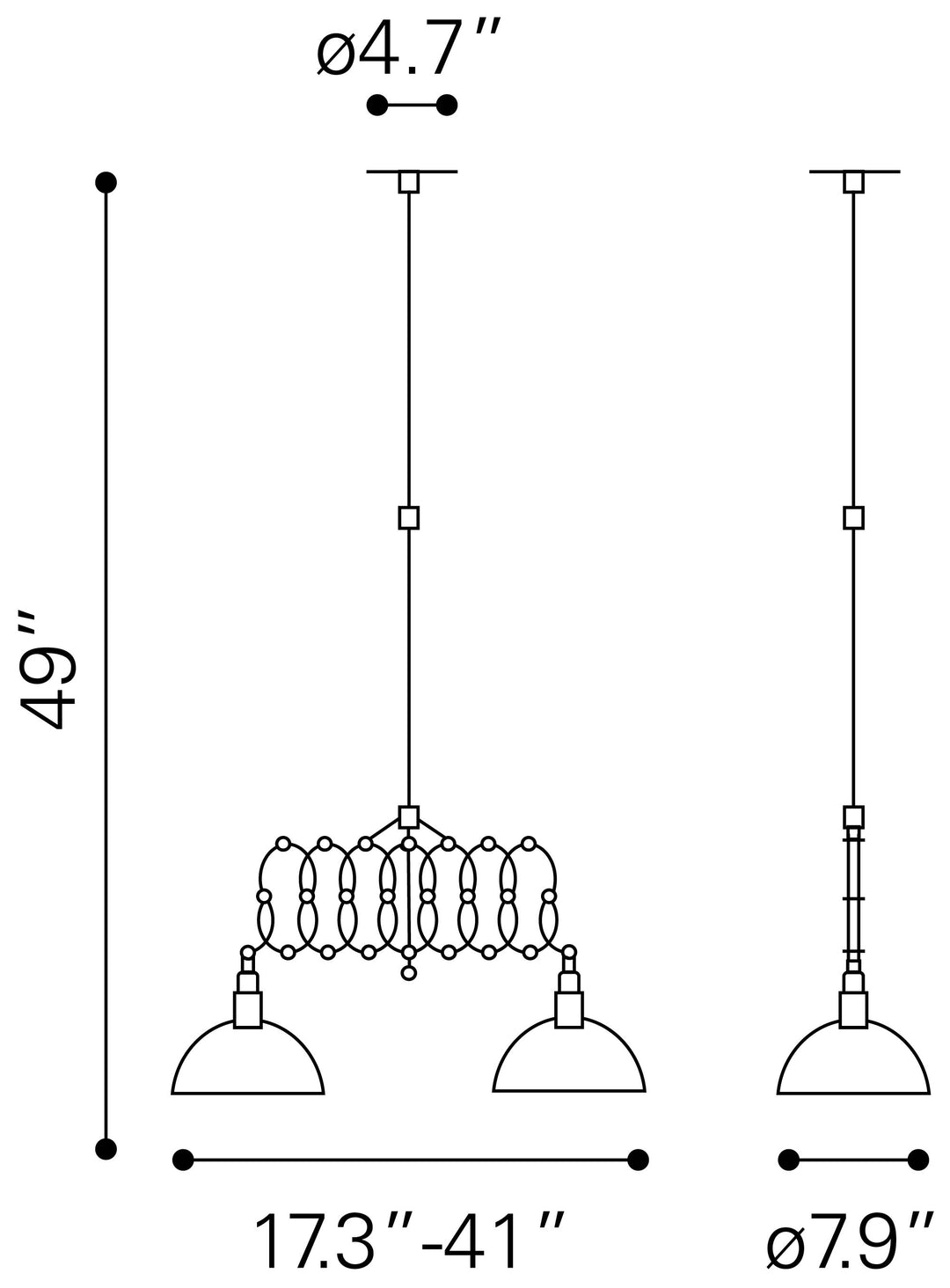 Zuo Jade Ceiling Lamp Antique Black