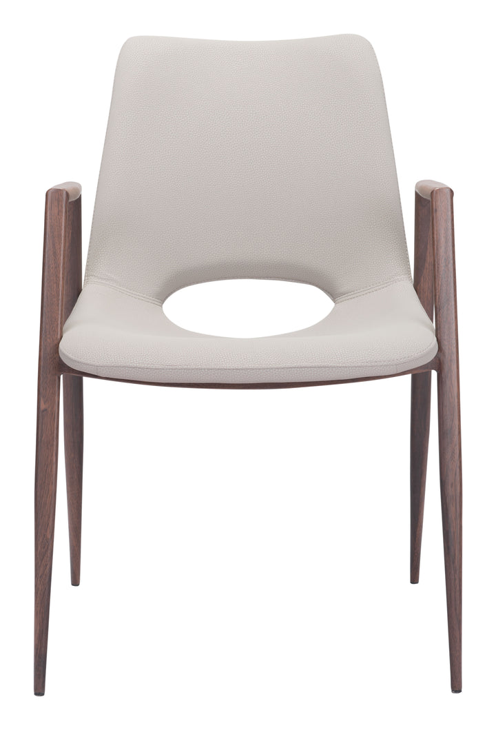 Zuo Desi Dining Chair (Set of 2) Beige & Walnut