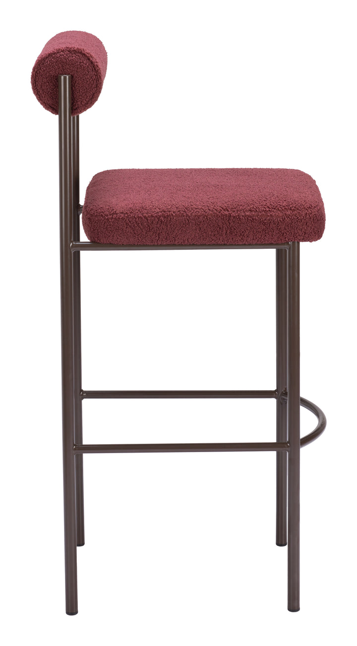 Zuo Livorno Barstool (Set of 2) Red & Bronze