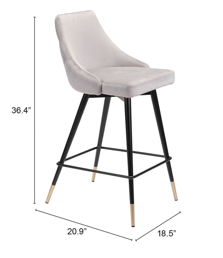 Zuo Piccolo Counter Stool Gray