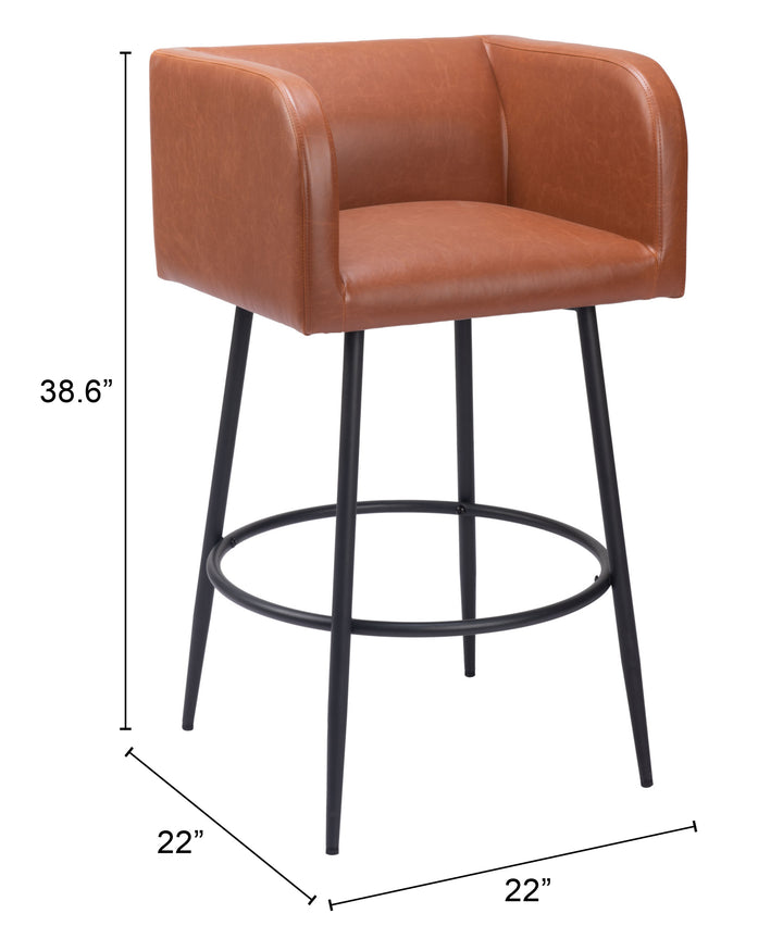 Zuo Horbat Barstool (Set of 2) Brown