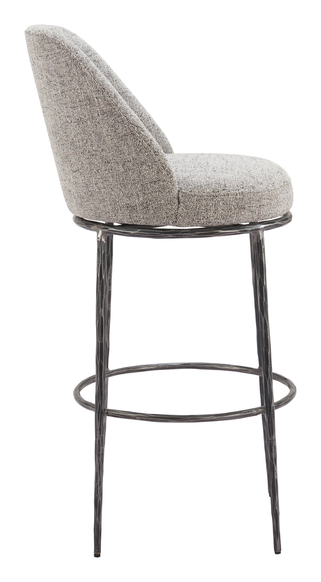 Zuo Nordhavn Swivel Barstool Gray