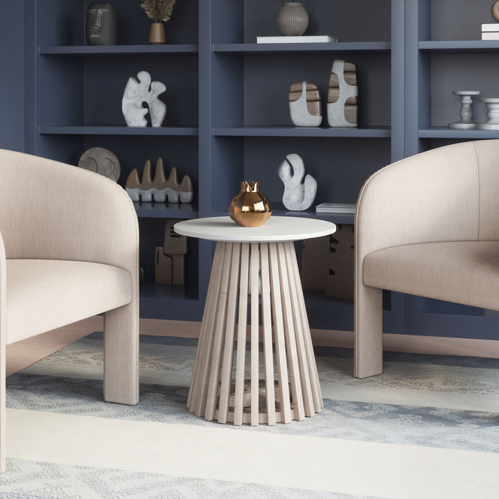 Zuo Mazara Side Table White & Whitewashed