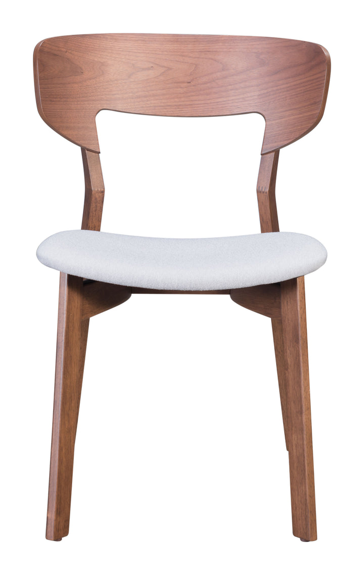 Zuo Russell Dining Chair (Set of 2) Walnut & Light Gray