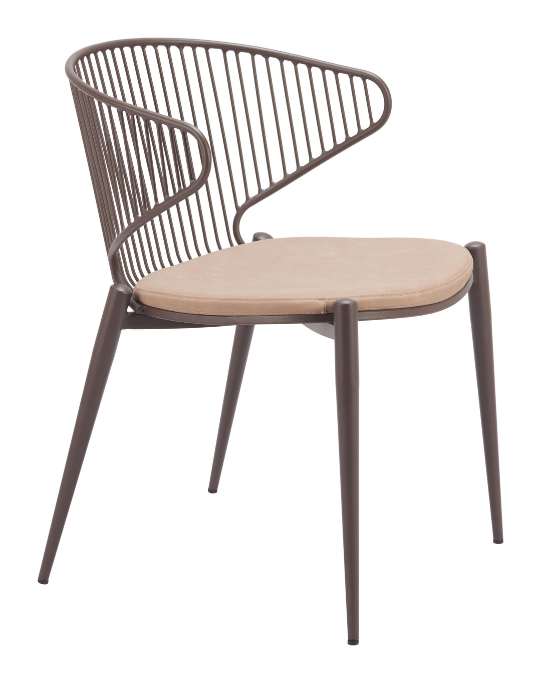 Zuo Silues Dining Chair Taupe & Brown