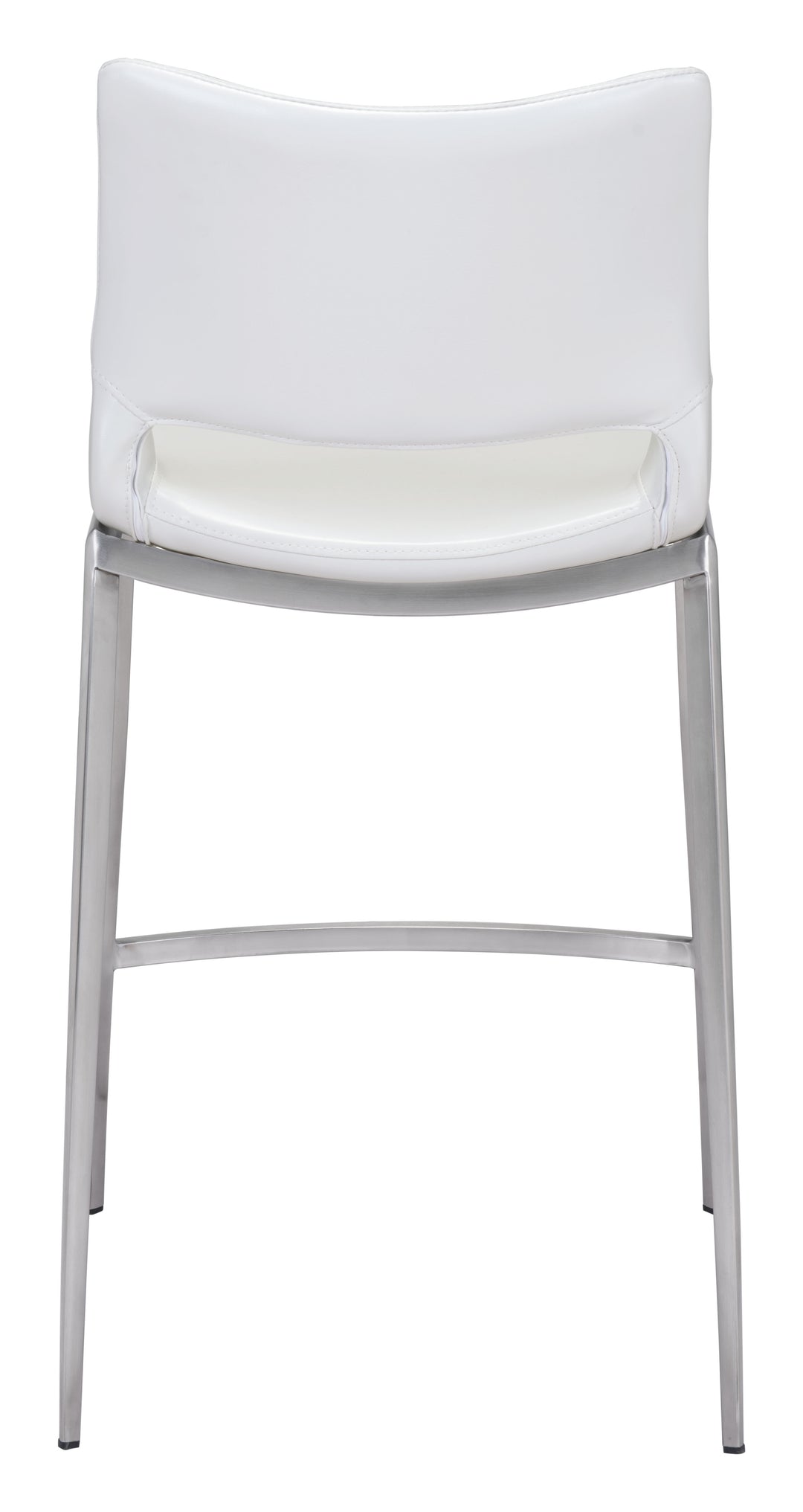 Zuo Ace Counter Stool (Set of 2) White & Silver