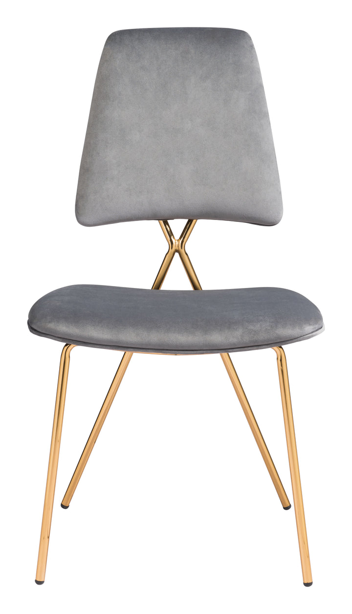 Zuo Chloe Dining Chair (Set of 2) Gray & Gold