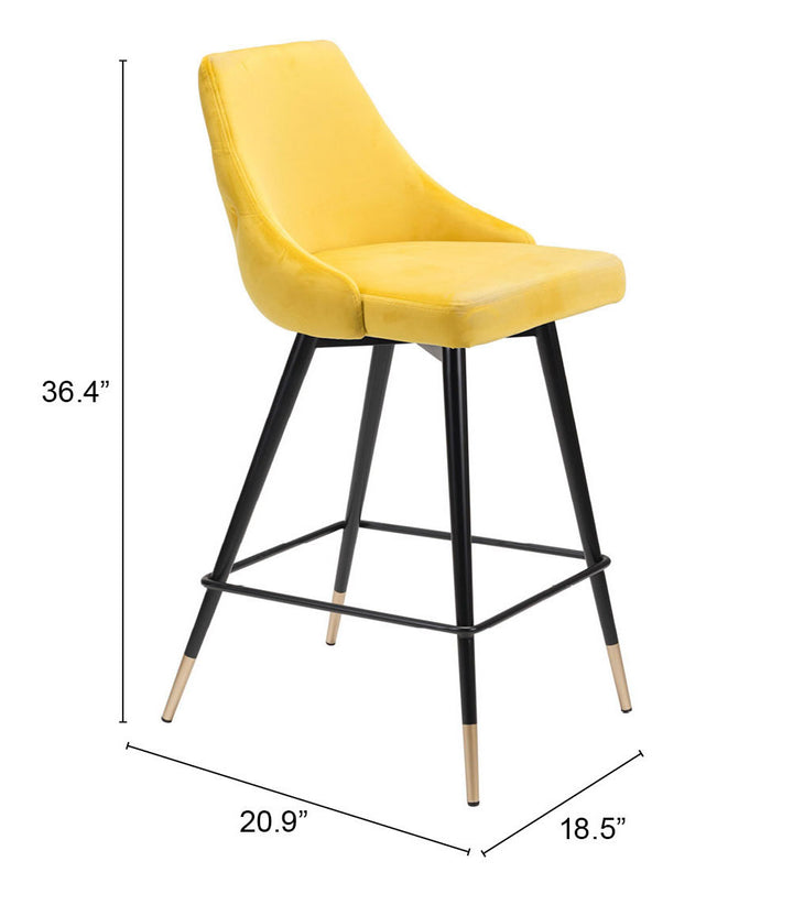 Zuo Piccolo Counter Stool Yellow