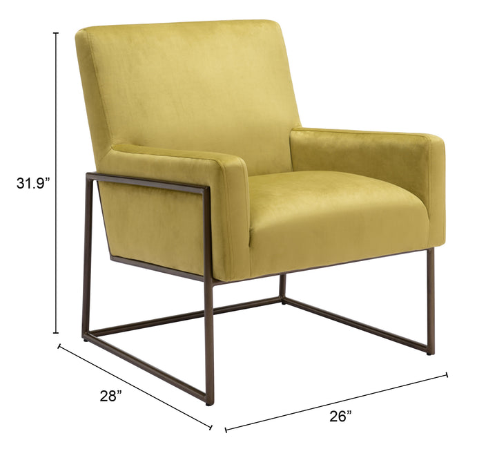 Zuo New York Accent Chair Olive Green