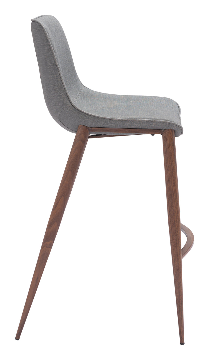 Zuo Magnus Barstool (Set of 2) Slate Gray & Walnut