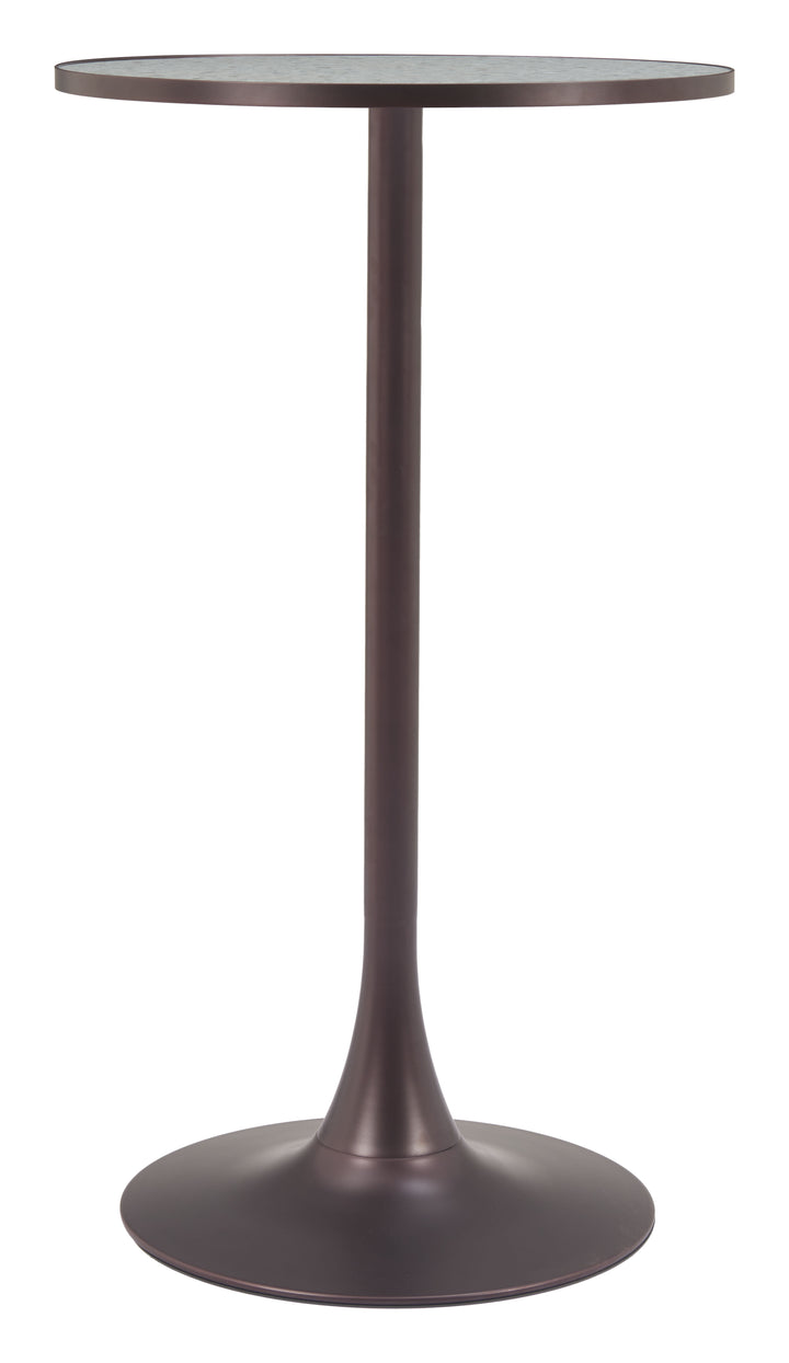 Zuo Bite Bar Table Gray & Bronze