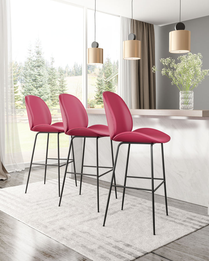 Zuo Miles Barstool Red