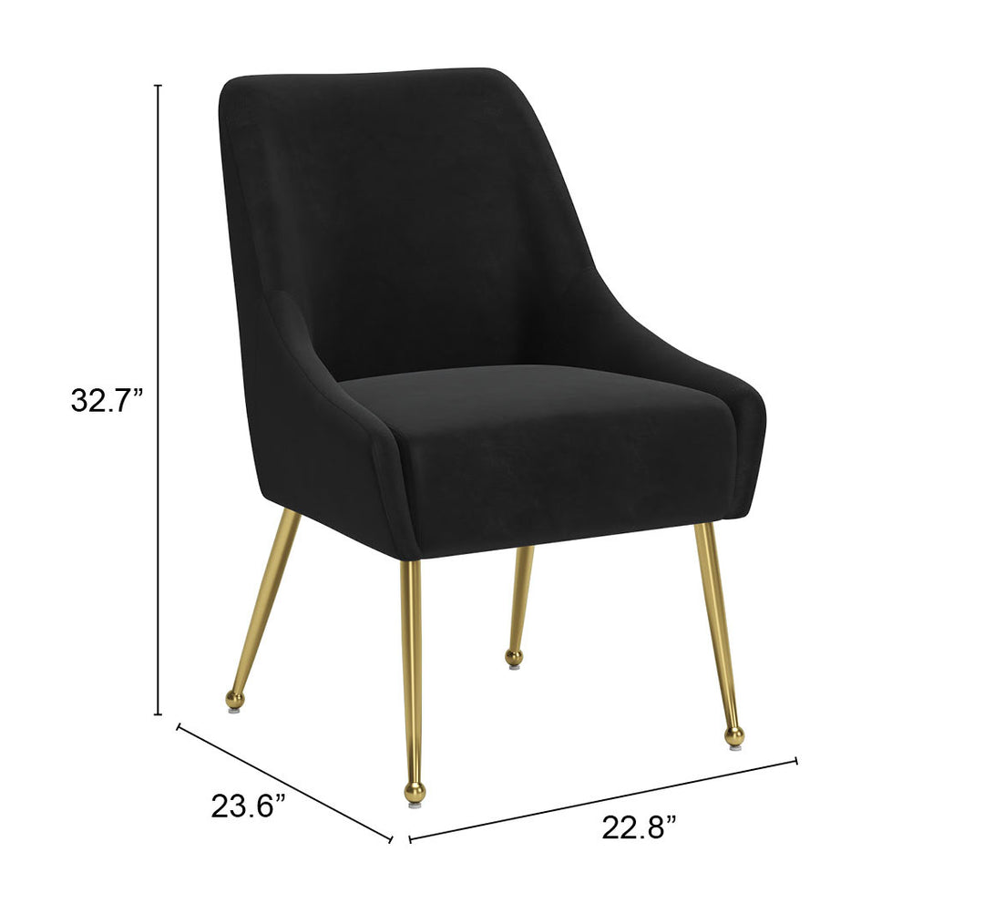 Zuo Maxine Dining Chair Black & Gold