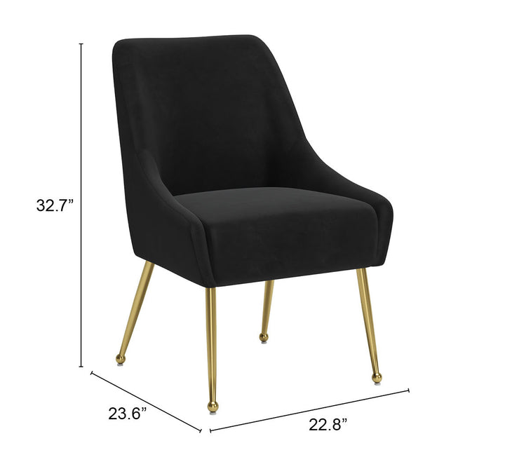 Zuo Maxine Dining Chair Black & Gold