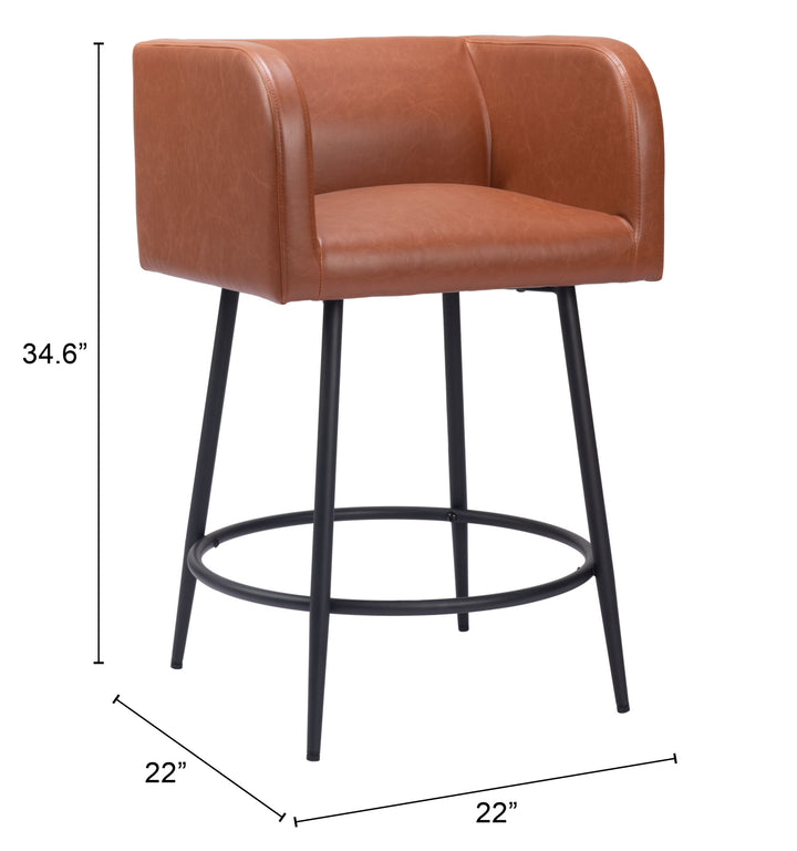 Zuo Horbat Counter Stool (Set of 2) Brown