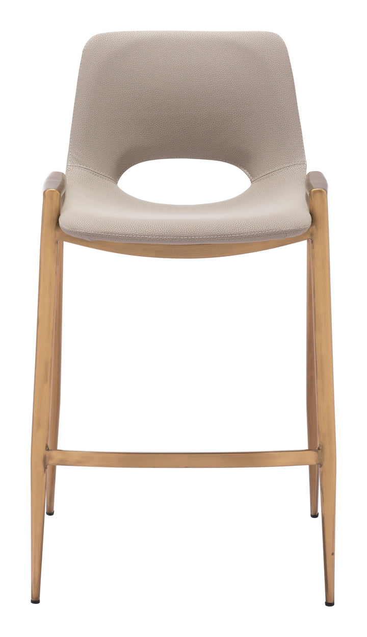 Zuo Desi Counter Stool (Set of 2) Beige & Gold