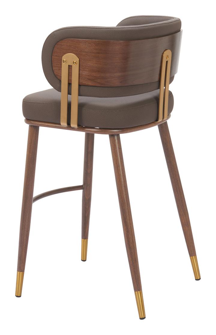 Zuo Brew Barstool Brown & Walnut