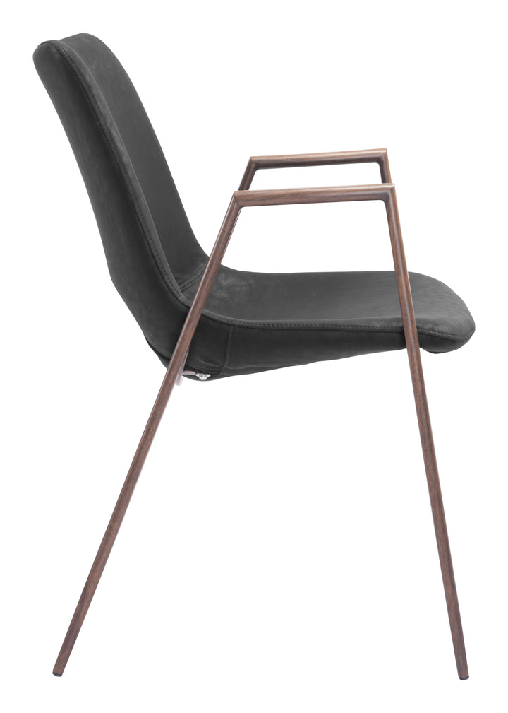 Zuo Desi Dining Chair (Set of 2) Black & Walnut