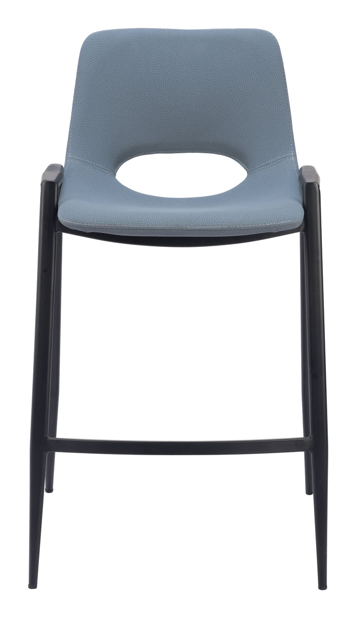 Zuo Desi Counter Stool (Set of 2) Azure Gray