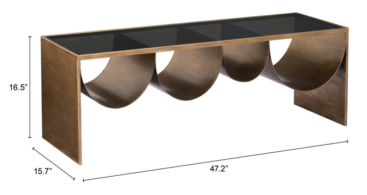 Zuo Reed Coffee Table Brass & Black