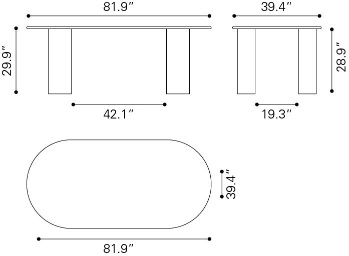 Zuo Risan Dining Table Natural