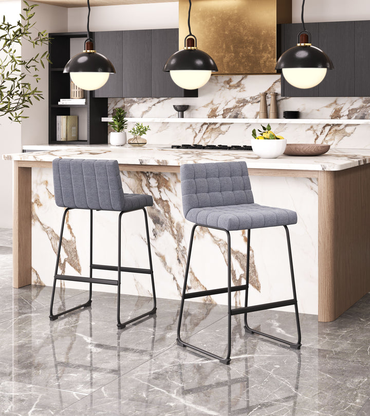 Zuo Pago Barstool (Set of 2) Gray