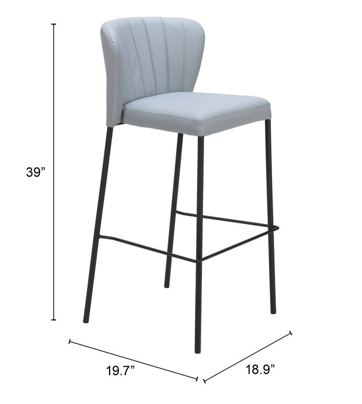 Zuo Linz Barstool (Set of 2) Gray