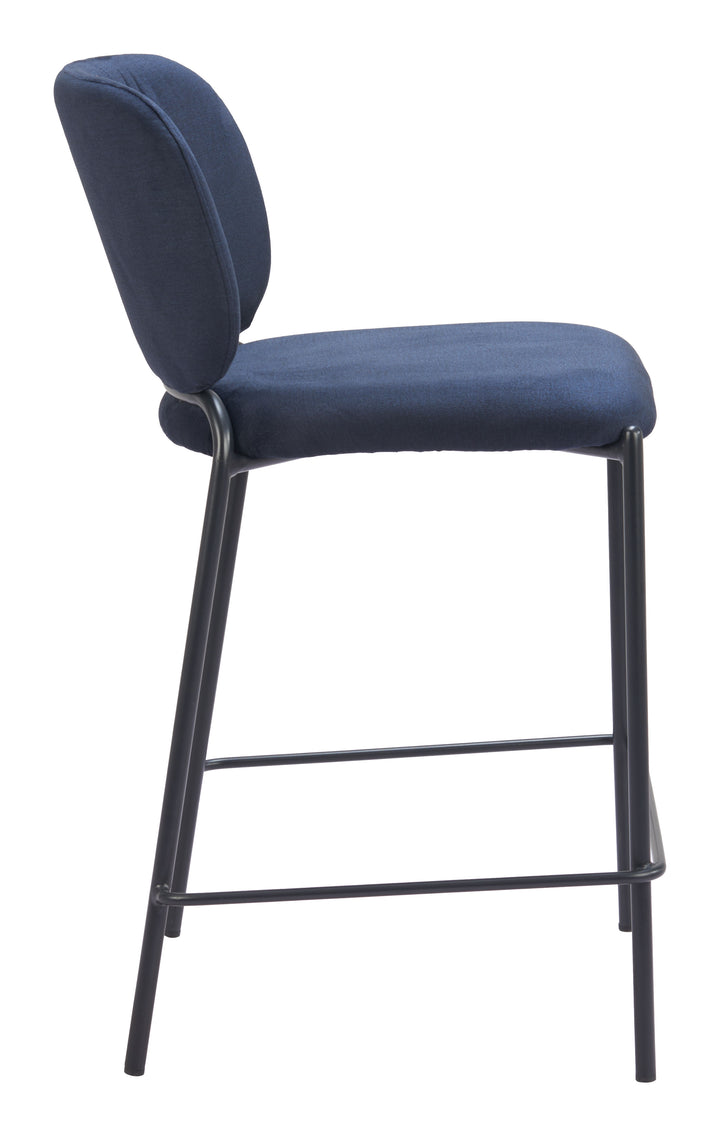 Zuo Plat Counter Stool (Set of 2) Blue