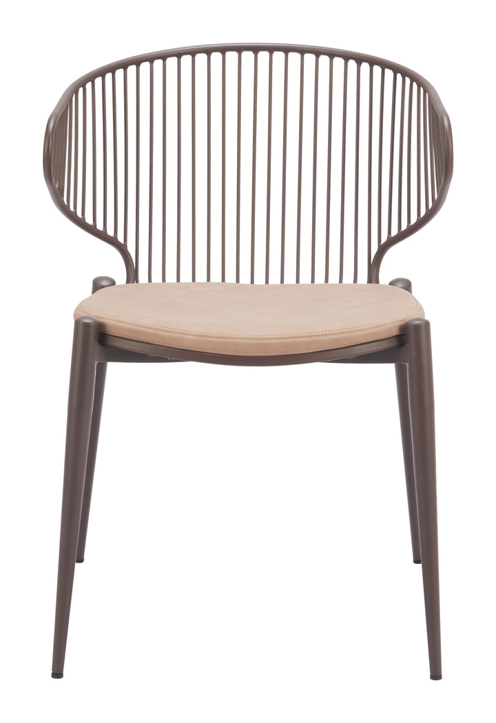 Zuo Silues Dining Chair Taupe & Brown