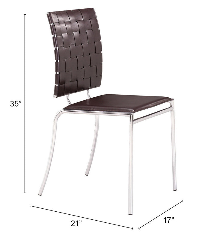Zuo Criss Cross Dining Chair (Set of 4) Espresso